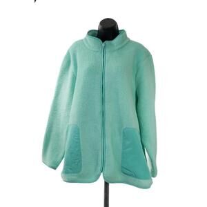 NWT Talbots Mint Green Fleece Jacket Women's Sz 3X